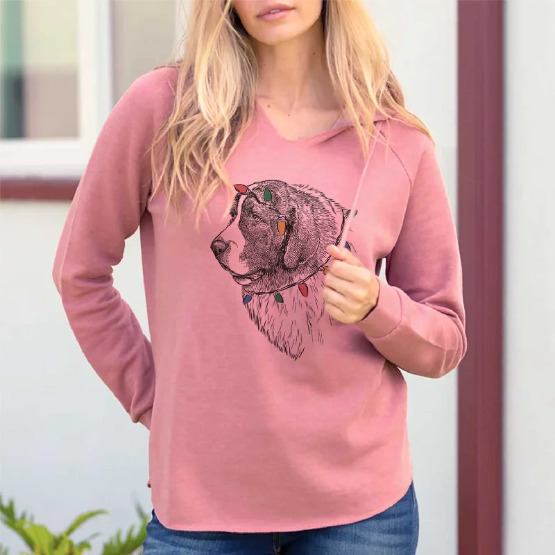 Christmas Lights Magnus the Pyrenean Mastiff - Cali Wave Hooded Sweatshirt Hoodie with Metallic Shiny Futuristic Christmas Lights Magnus the Pyrenean Mastiff - Cali Wave Hooded Sweatshirt Hoodie with Metallic Shiny Futuristic