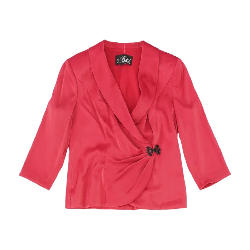 Red Solid Blazer Women's Custom Jacket