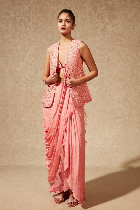 SACHI DRAPE SAREE WITH JACKET Elasticated Jacket Padded Jacket Insulated Jacket