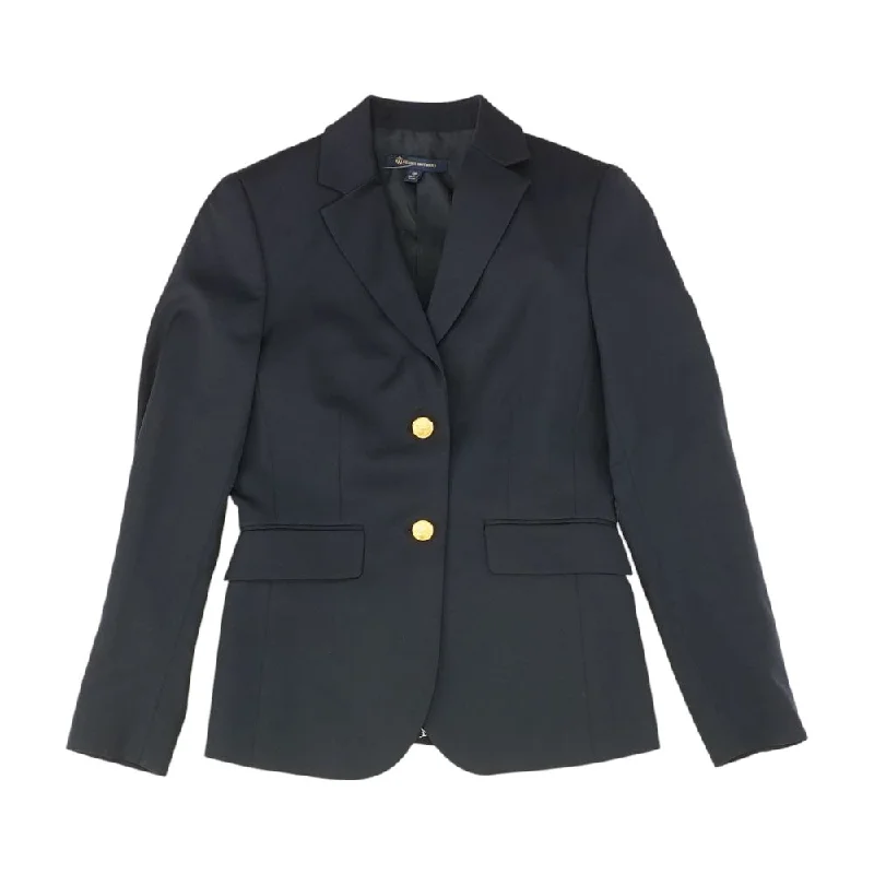 Navy Solid Blazer Women's Luxury Jacket