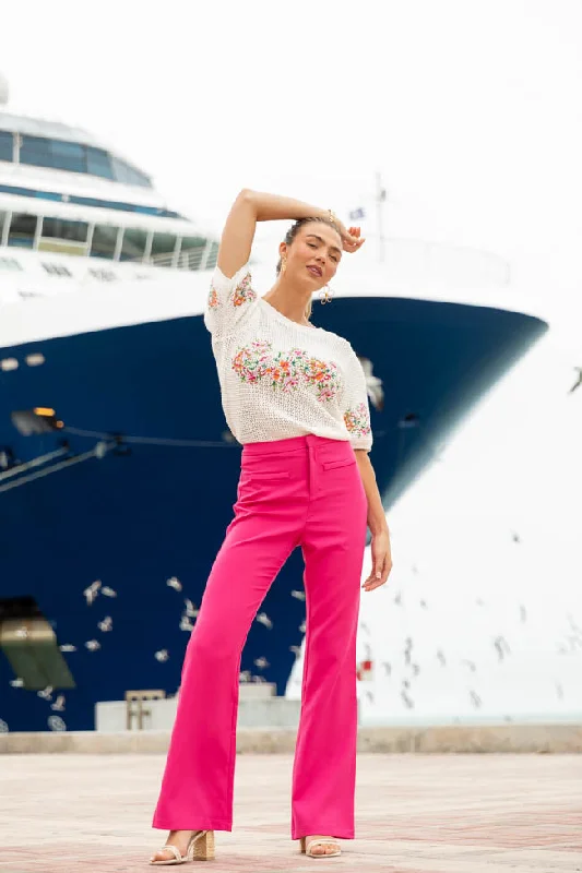 Beyond Romance Pink Flare Trousers FINAL SALE Trousers Bestseller Popular