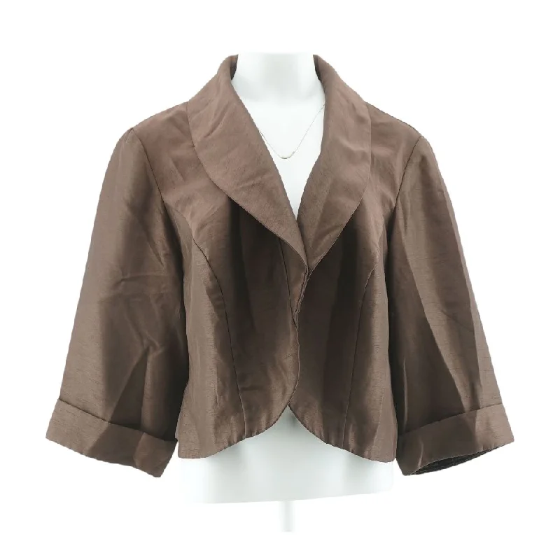 Brown Solid Blazer Women's Designer Suit