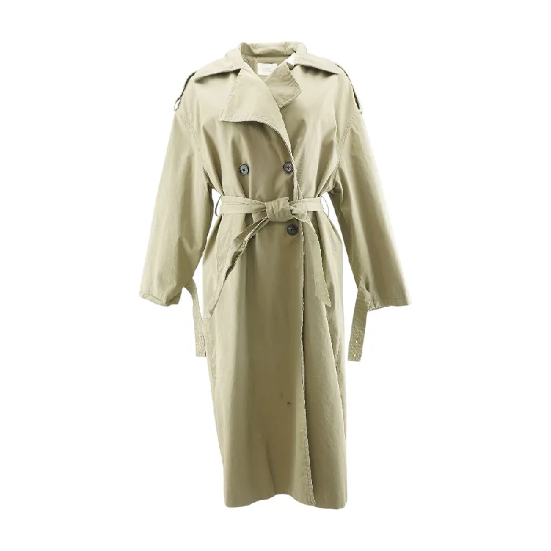 Khaki Solid Coat Cotton Linen Terry