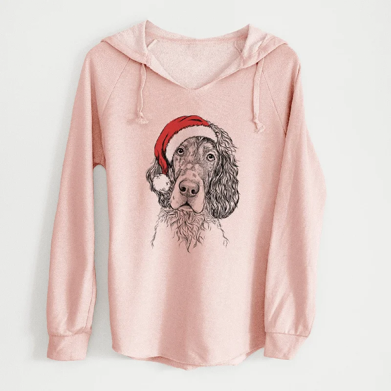 Santa Sir Rexford the Blue Belton English Setter - Cali Wave Hooded Sweatshirt Hoodie with Half-Zip Sporty Casual Santa Sir Rexford the Blue Belton English Setter - Cali Wave Hooded Sweatshirt Hoodie with Half-Zip Sporty Casual