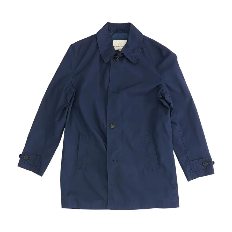 Navy Solid Coat Quilted Jacket Anorak Windbreaker