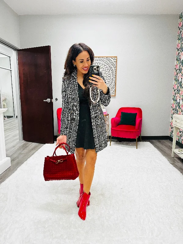 Tweed Blazer Dress (Reg & Plus) Women's Boutique Suit