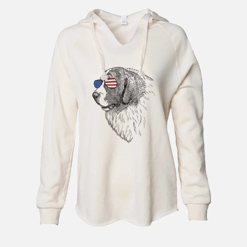 USA Magnus the Pyrenean Mastiff - Cali Wave Hooded Sweatshirt Hoodie with Tie-Dye Psychedelic Retro USA Magnus the Pyrenean Mastiff - Cali Wave Hooded Sweatshirt Hoodie with Tie-Dye Psychedelic Retro
