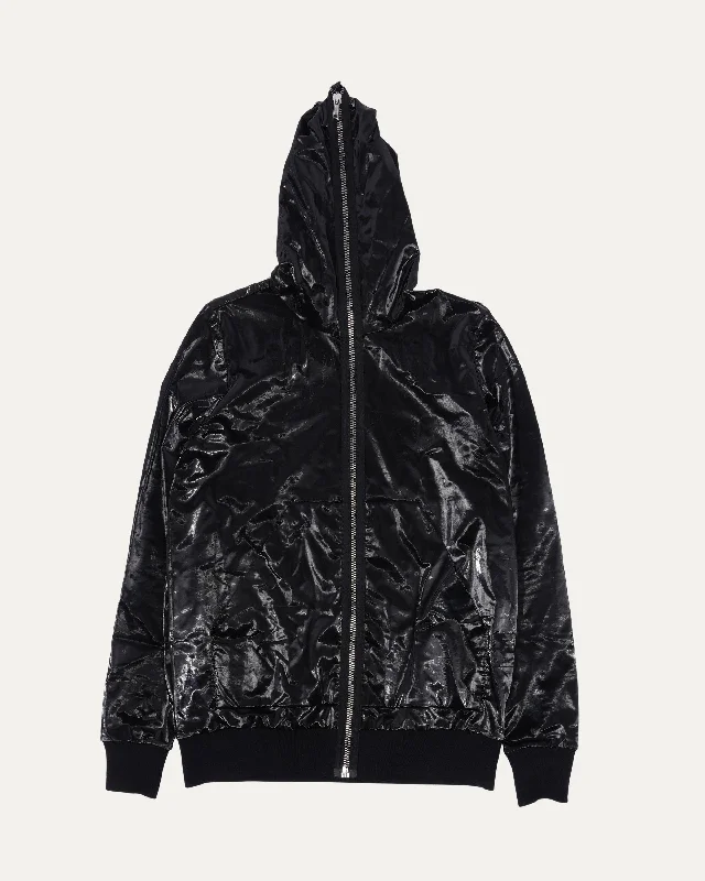 Gimp Zip Up Jacket Denim Fabric Leather Fabric Suede Fabric