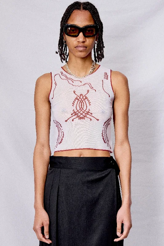 Venus Shell Mesh Tank Top black tank top