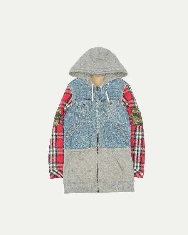 AW05 'The High Streets' Hybrid Jacket Denim Jacket Leather Jacket Suede Jacket