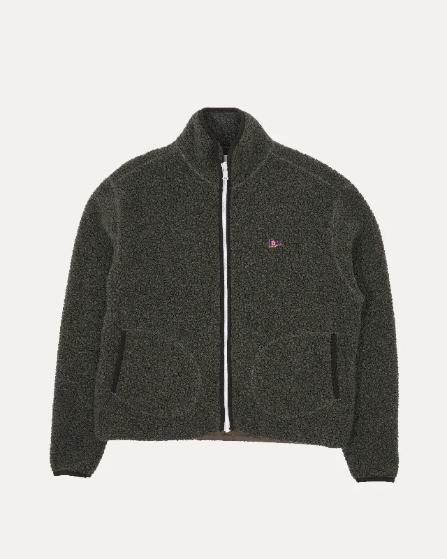 Boucle Wool Zip Fleece Jacket Fitted Jacket Loose Jacket Oversized Jacket