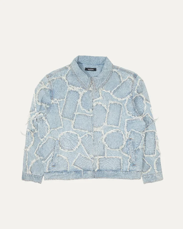 Denim Logo Worker Jacket Plaid Jacket Tartan Jacket Houndstooth Jacket