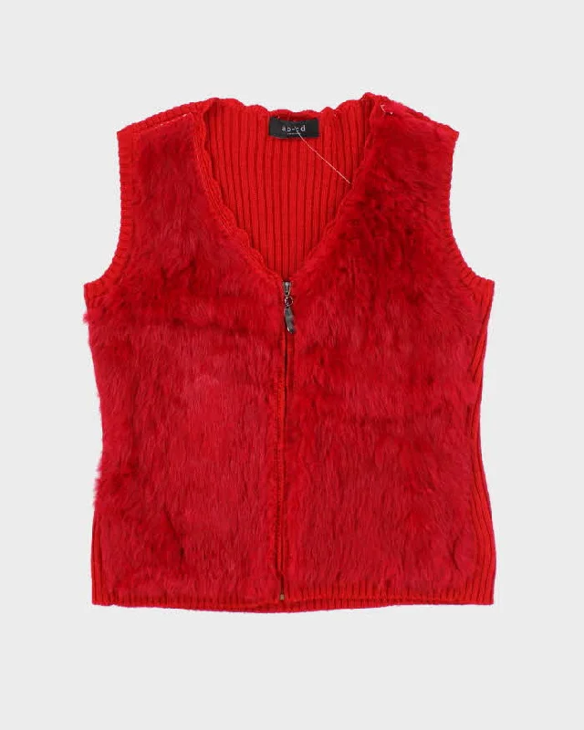 Vintage Y2k 00s ab-cd Wool Blend Faux Fur Tank Knit - M fashionable tank top
