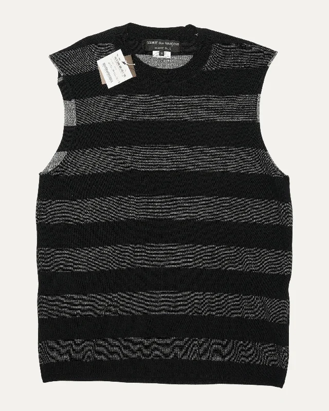 Homme Plus Striped Knit Tank Top flowy tank top