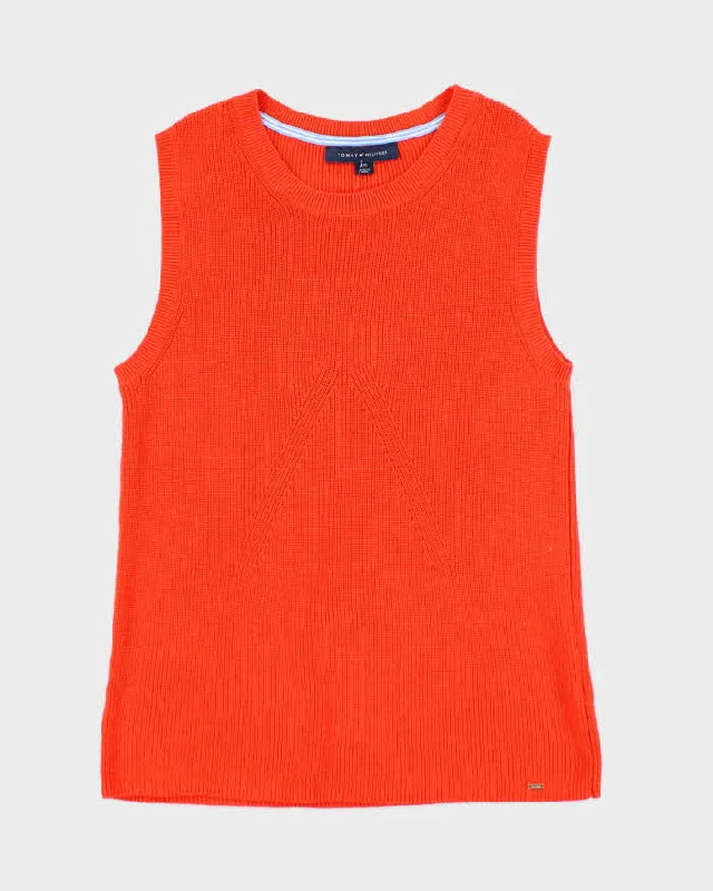 Vintage Tommy Hilfiger Orange Tank Knit - L stylish tank top