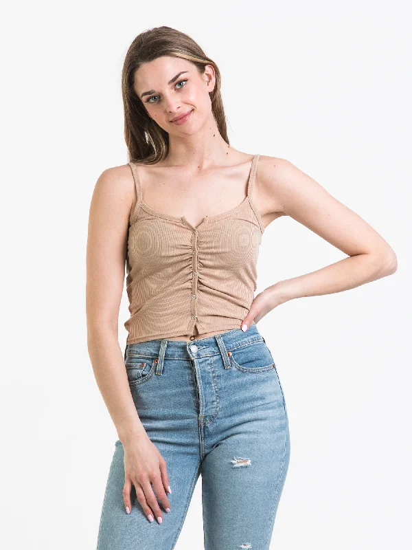 HARLOW SHIRRED RIB TANK - CLEARANCE flowy tank top