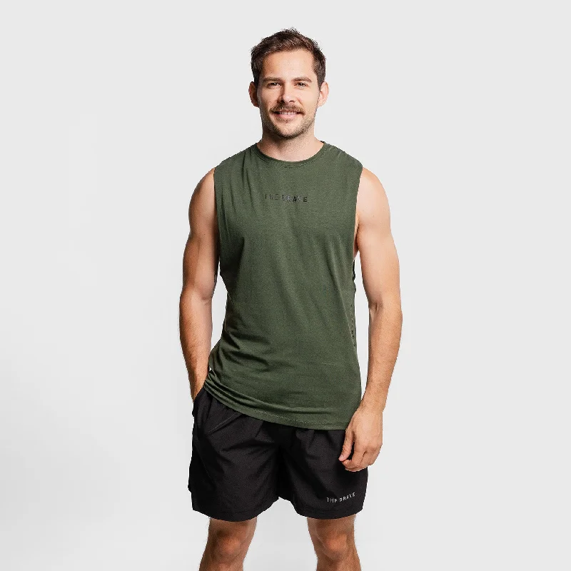 THE BRAVE - ALIGN TANK - DARK OLIVE activewear tank top