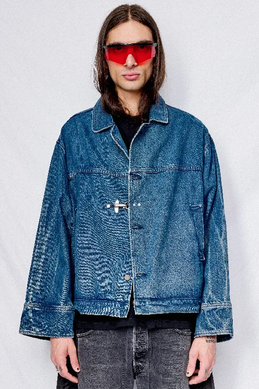 Dark Indigo Denim Fireman Box Jacket Notch Collar Jacket Peter Pan Collar Jacket Cowl Neck Jacket Dark Indigo Denim Fireman Box Jacket Notch Collar Jacket Peter Pan Collar Jacket Cowl Neck Jacket
