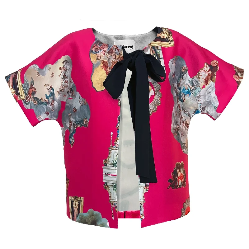 Cropped Jacket with Bow Detail siclily hot pink printed Belted Jacket Elasticated Jacket Padded Jacket Cropped Jacket with Bow Detail siclily hot pink printed Belted Jacket Elasticated Jacket Padded Jacket