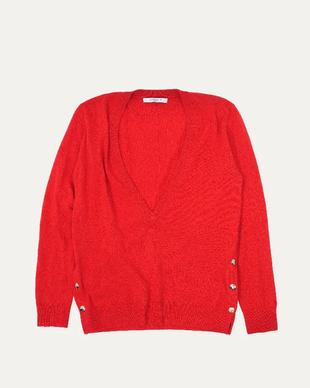 Deep V-Neck Wool Sweater Nylon Fabric Polyester Fabric Spandex Fabric