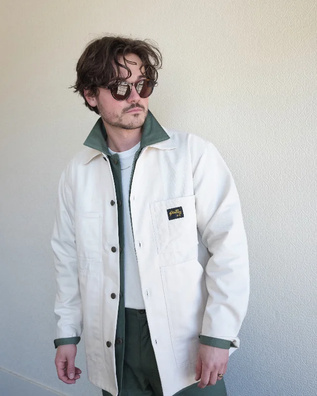 Stan Ray Natural Drill Shop Jacket Denim Fabric Leather Fabric Suede Fabric