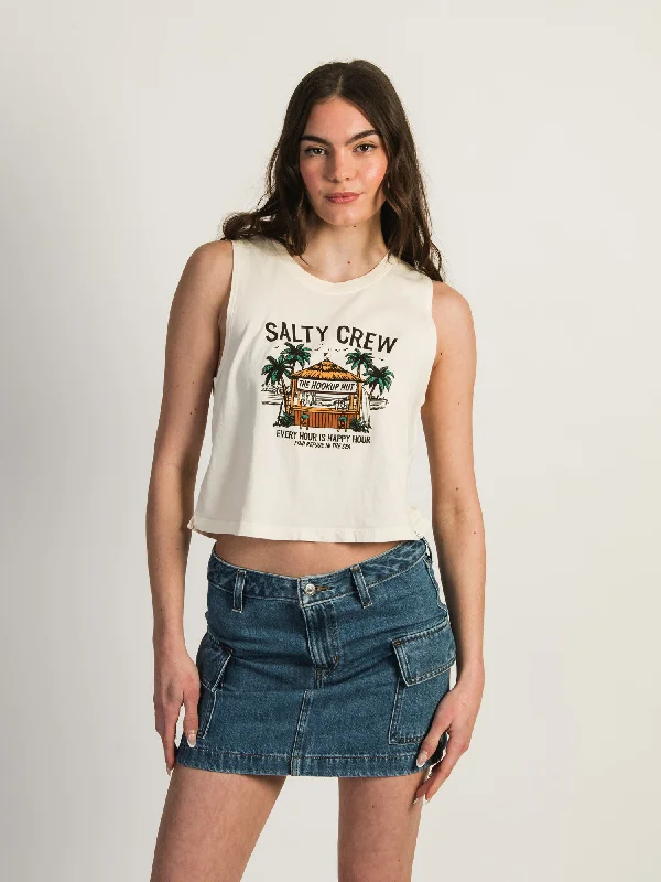 SALTY CREW SALTY HUT CROPPED TANK TOP slim fit tank