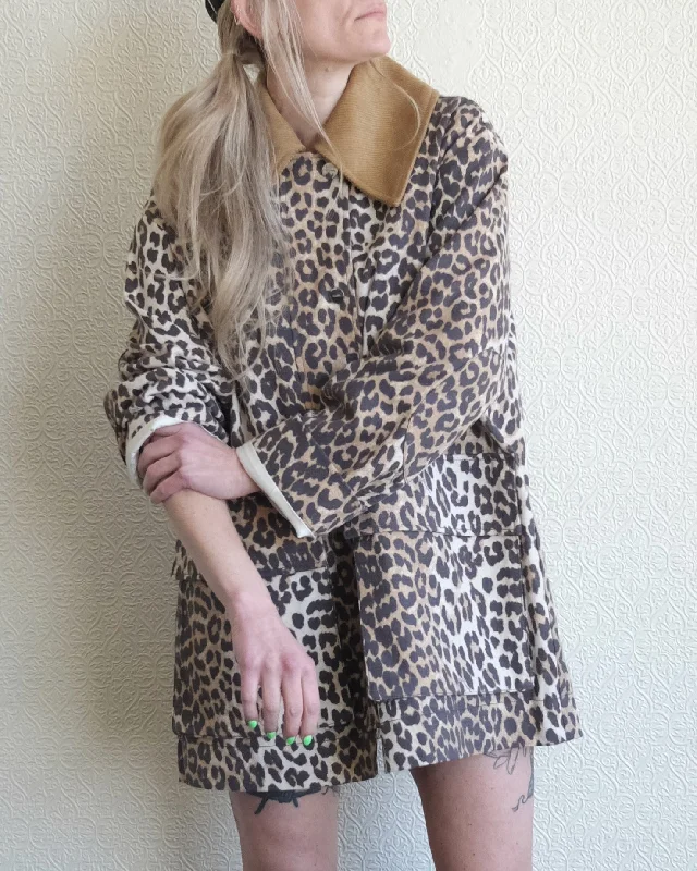 Leopard Canvas Midi Jacket Striped Jacket Polka Dot Jacket Floral Jacket