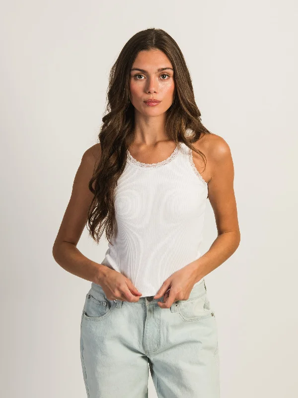HARLOW KYLIE TANK - WHITE one shoulder tank