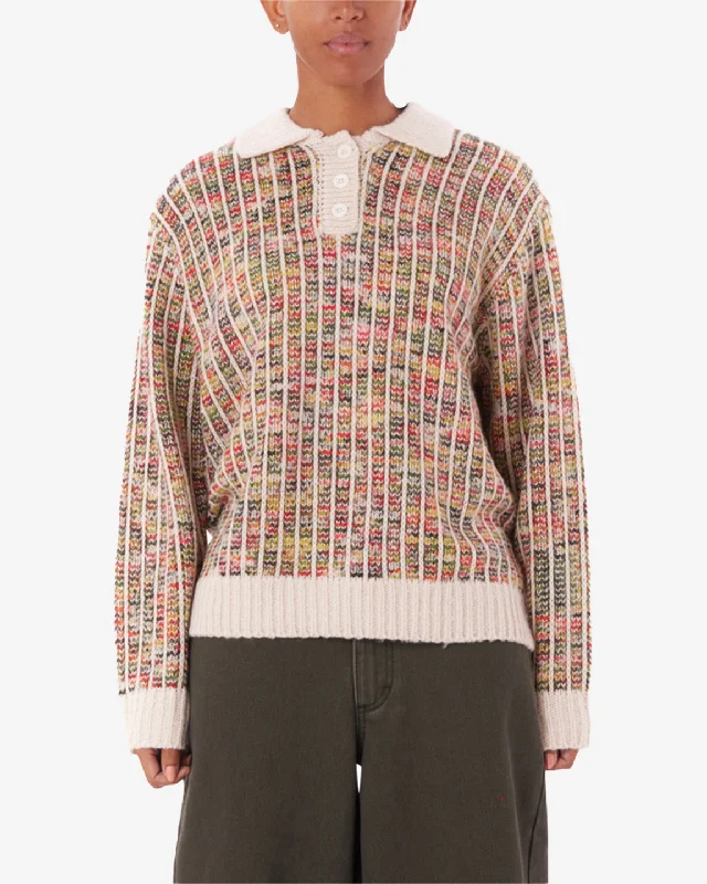 Obey DELPHINE POLO SWEATER - BRIGHT MULTI Graphic Sweater Embroidered Appliqued