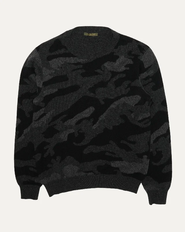 Camouflage Cashmere Sweater Transparent Opaque Sheer