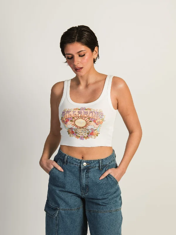 BILLABONG RAY OF SUNSHINE CROP TANK TOP essential tank top