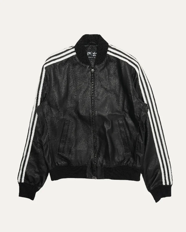Pharrell Leather Track Jacket Hoodie Zip-Up Jacket Button-Up Jacket