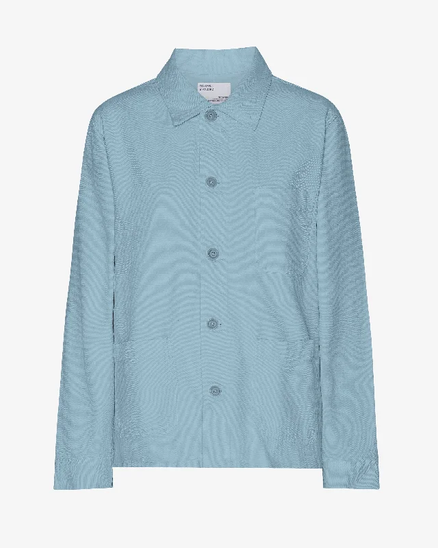 Organic Workwear Jacket - Seaside Blue Snapped Jacket Toggled Jacket Drawstring Jacket Organic Workwear Jacket - Seaside Blue Snapped Jacket Toggled Jacket Drawstring Jacket