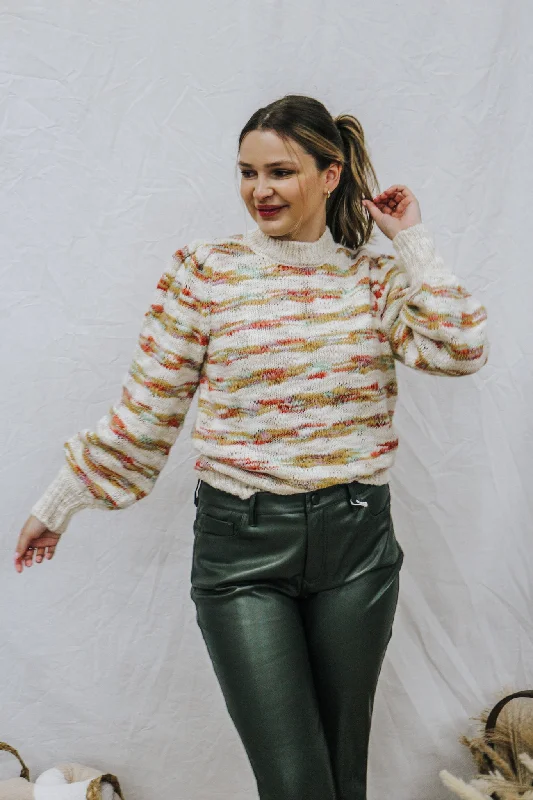 Safe Travels Multi Stripe Ivory Sweater Satin Fabric Silk Fabric Chiffon Fabric