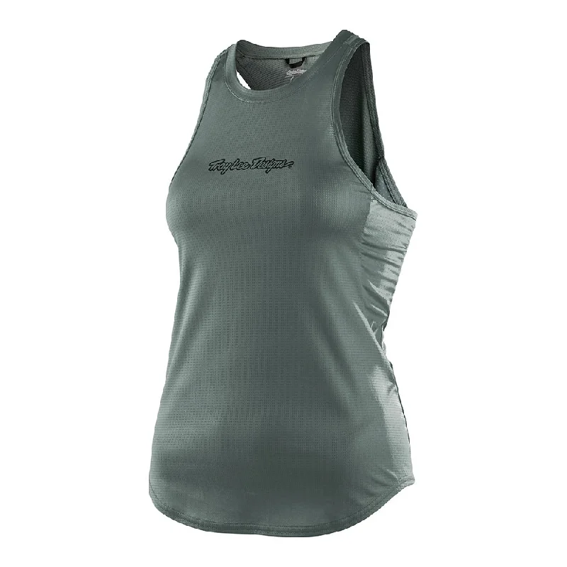 Wmns Luxe Tank Solid Steel Green cozy tank top
