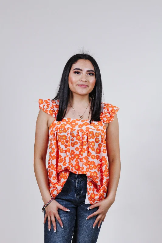 Worth The Risk Orange Floral Tank turquoise tank top