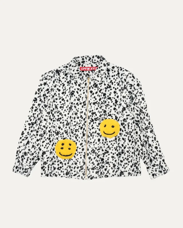 Human Made Leopard Ranch Zip Up Jacket Welt Pockets Slit Pockets Flap Pockets