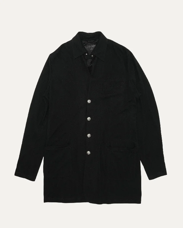 Cashmere Jacket with Removable Collar Hoodie Zip-Up Jacket Button-Up Jacket