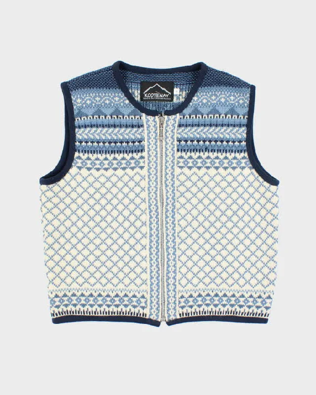 Vintage Kootenay Wool Zip-Up Tank Knit - S chic tank top