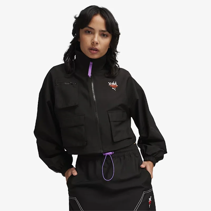 Puma | WMN'S X-GIRL JACKET  { BLACK Toggled Jacket Drawstring Jacket Belted Jacket