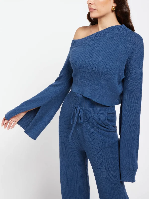 Tatum Off Shoulder Sweater Beaded Sweater Sequined Faux Fur