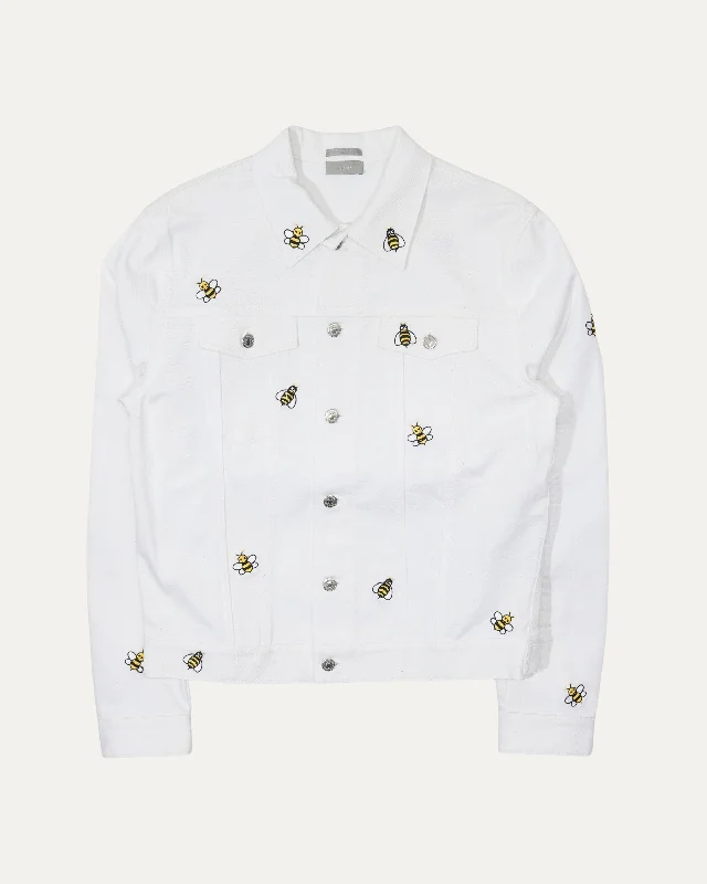 Kaws Bee Trucker Jacket Cotton Fabric Linen Fabric Terry Fabric