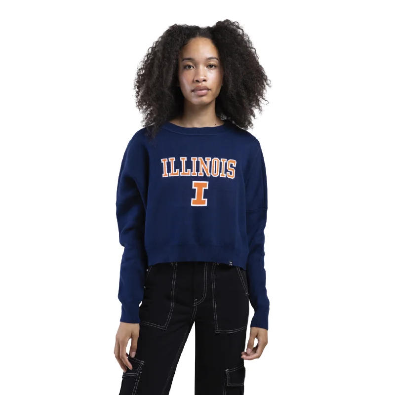 Illinois Fighting Illini Ivy Knit Sweater by Hype & Vice Layered Multi-layer Single Layer