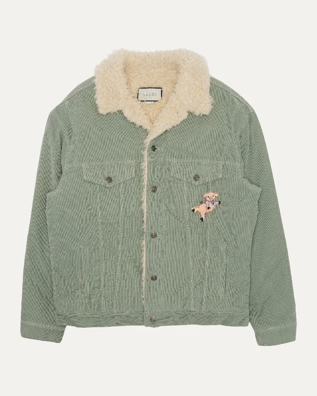 Corduroy Pile Lined Trucker Jacket Knit Jacket Woven Jacket Fleece Jacket