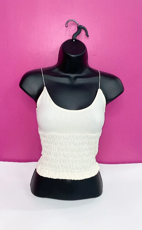 Vanilla Scrunched Tank Top navy tank top