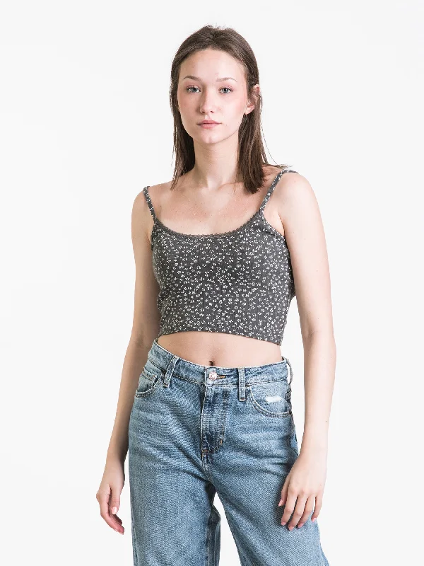 HARLOW KIKI POINTELLE DITSY Tank Top - CLEARANCE low neck tank