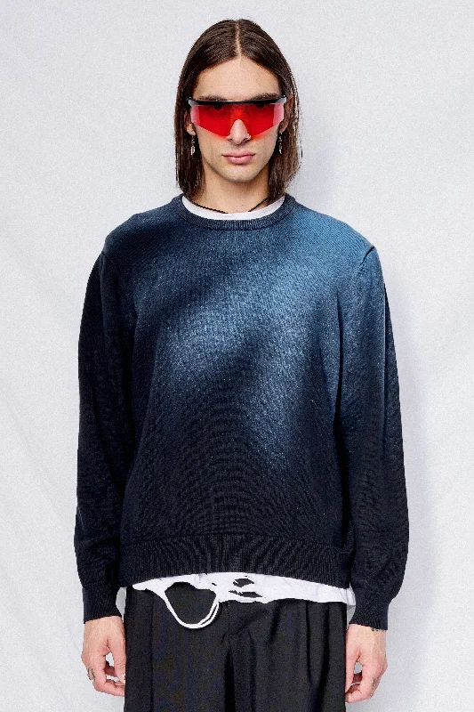 Black/Blue Airbrush Sweater Lightweight Heavyweight Midweight