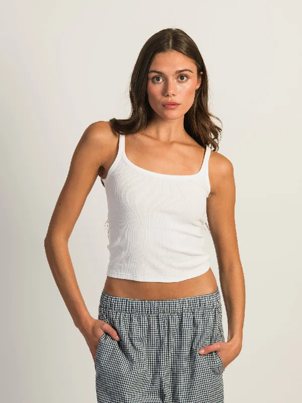 HARLOW ESSENTIAL RIBBED TANK peach tank top
