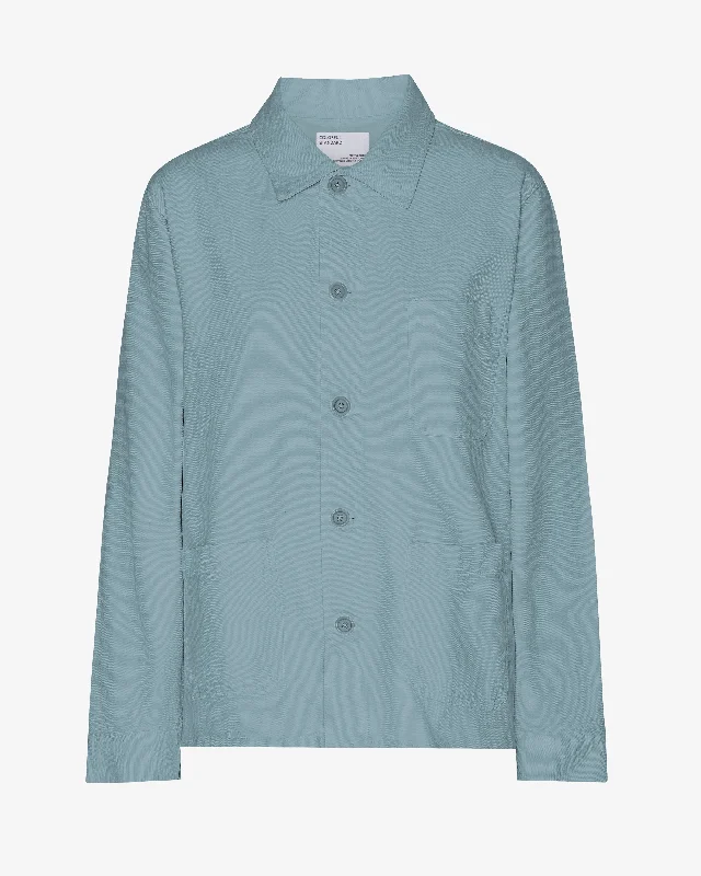 Organic Workwear Jacket - Stone Blue Chenille Fabric Brocade Fabric Lace Fabric