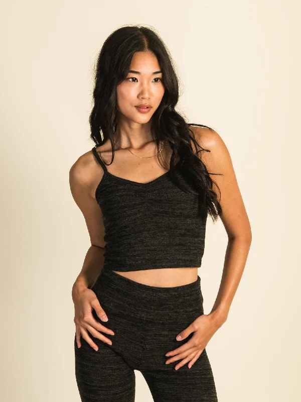 HARLOW MARIE LOUNGE TANK TOP - HEATHER CHARCOAL mint tank top